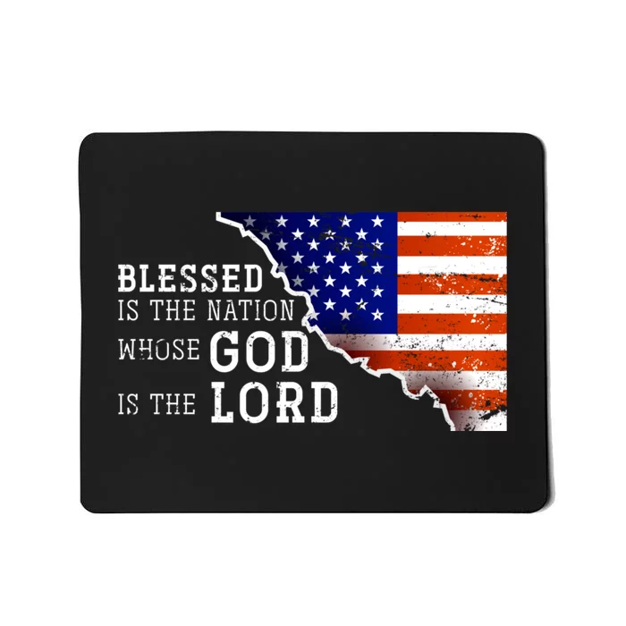 Christian American Nation Us Flag Holy Bible Verse Prayer Mousepad