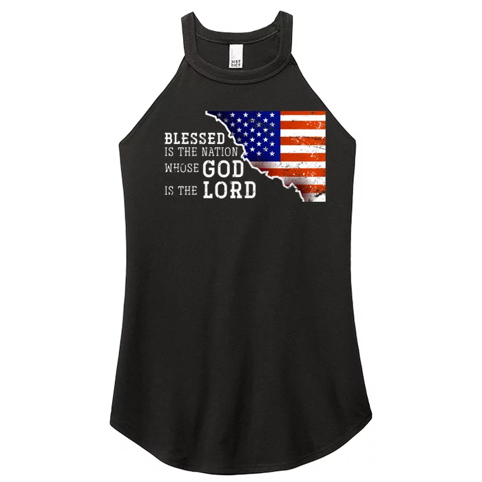 Christian American Nation Us Flag Holy Bible Verse Prayer Women’s Perfect Tri Rocker Tank