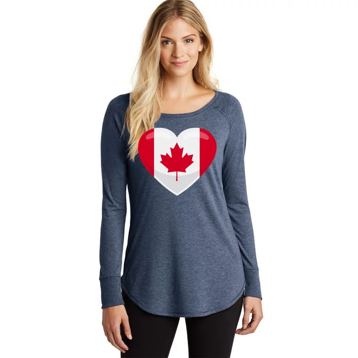 Canada Heart Flag Women's Perfect Tri Tunic Long Sleeve Shirt