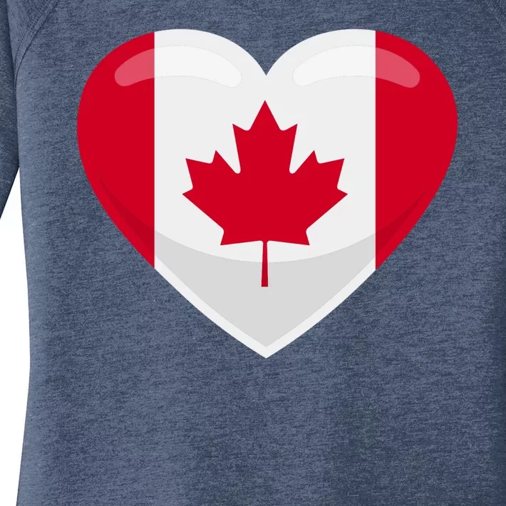 Canada Heart Flag Women's Perfect Tri Tunic Long Sleeve Shirt