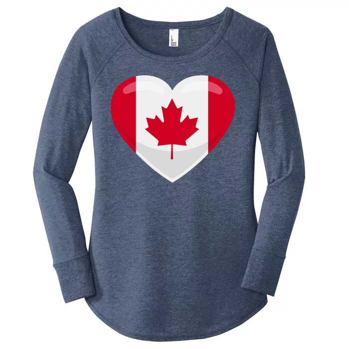 Canada Heart Flag Women's Perfect Tri Tunic Long Sleeve Shirt