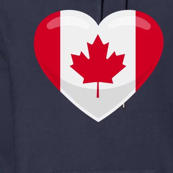 Canada Heart Flag Premium Hoodie