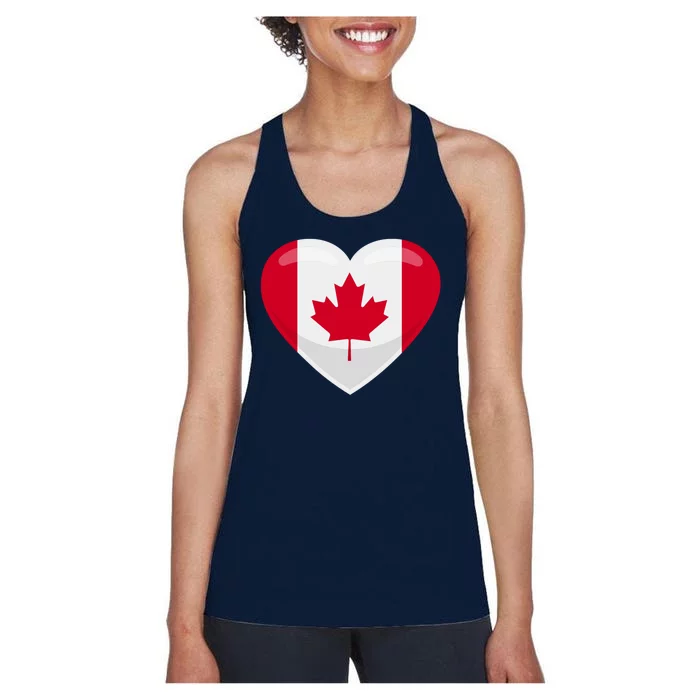 Canada Heart Flag Women's Racerback Tank