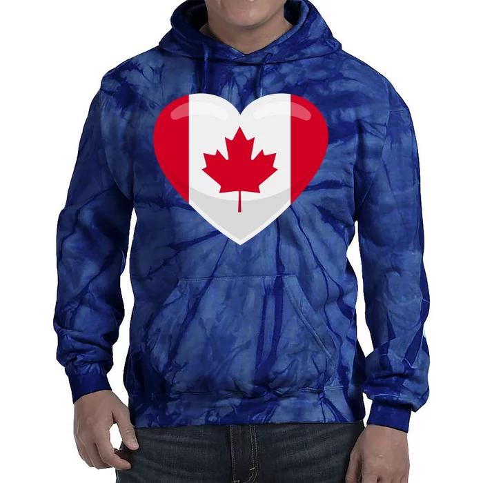 Canada Heart Flag Tie Dye Hoodie