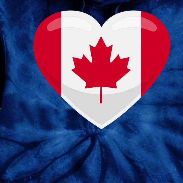 Canada Heart Flag Tie Dye Hoodie