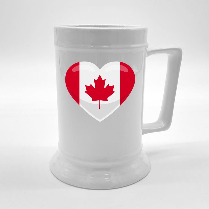 Canada Heart Flag Front & Back Beer Stein