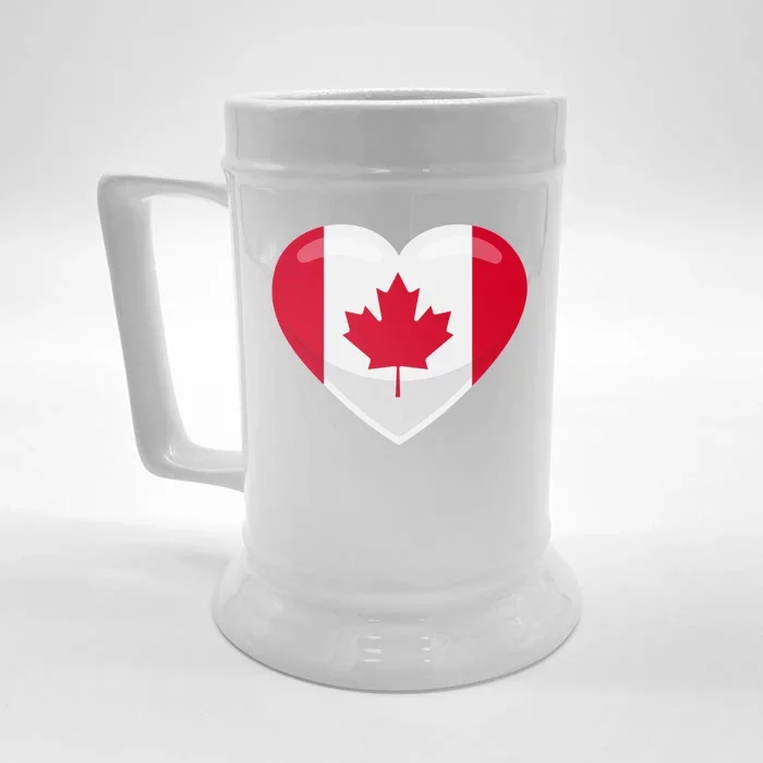 Canada Heart Flag Front & Back Beer Stein