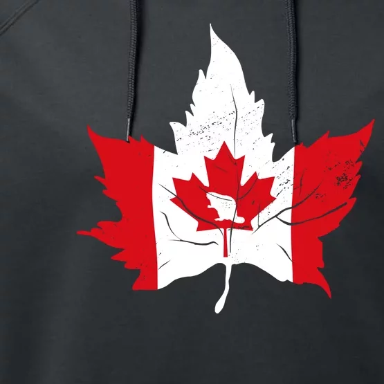 Canada Maple Leaf Flaf Performance Fleece Hoodie