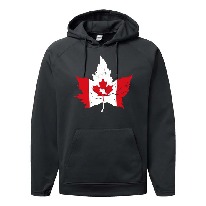 Canada Maple Leaf Flaf Performance Fleece Hoodie