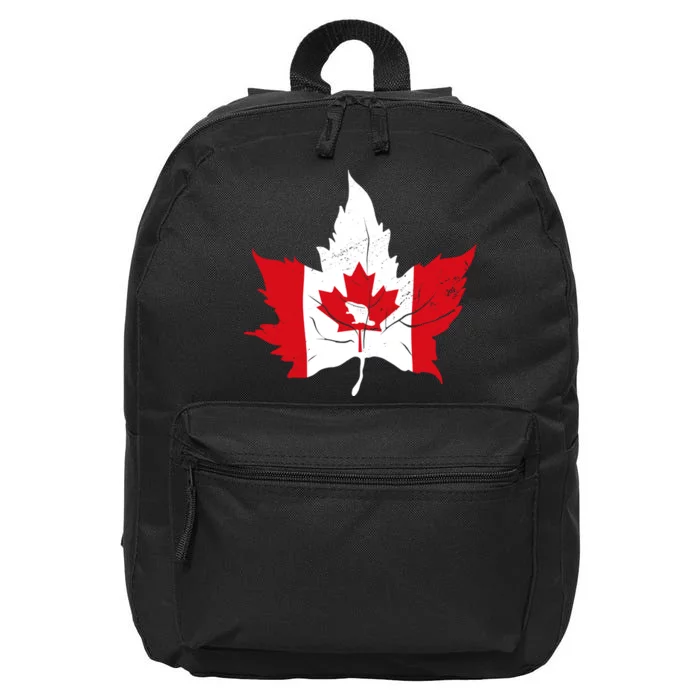 Canada Maple Leaf Flaf 16 in Basic Backpack