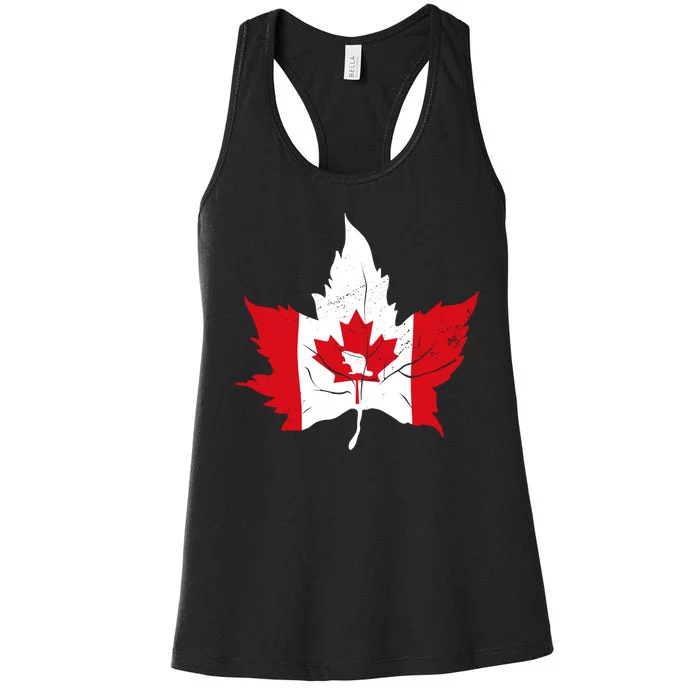 Canada Maple Leaf Flaf Women's Racerback Tank