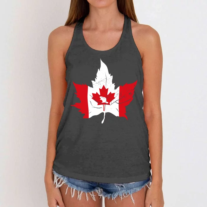 Canada Maple Leaf Flaf Women's Knotted Racerback Tank