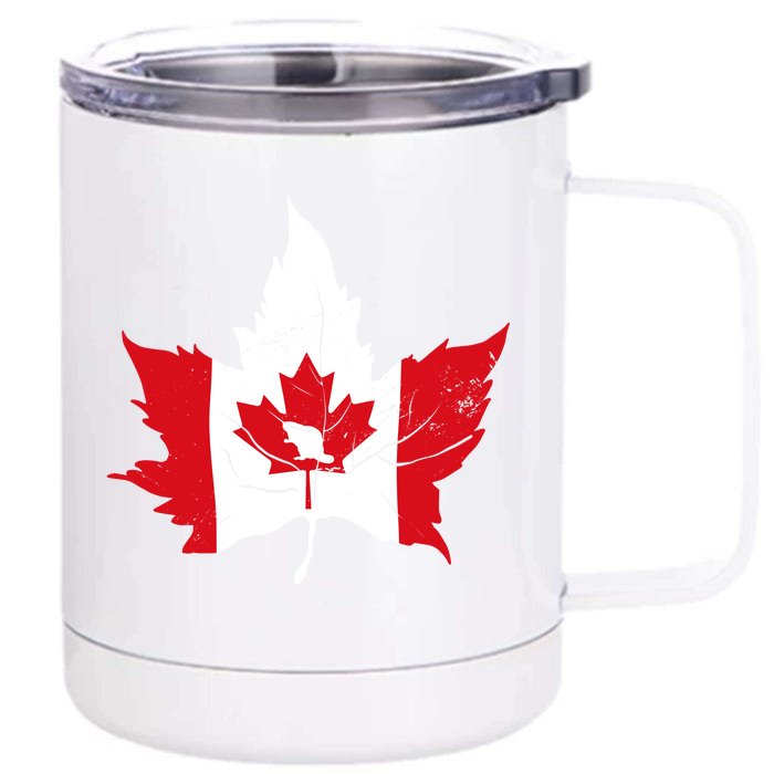 Canada Maple Leaf Flaf Front & Back 12oz Stainless Steel Tumbler Cup