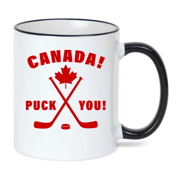 Canada Puck You Hockey Black Color Changing Mug