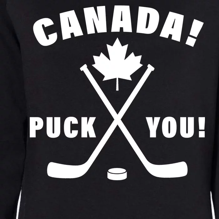 Canada Puck You Hockey Womens California Wash Sweatshirt