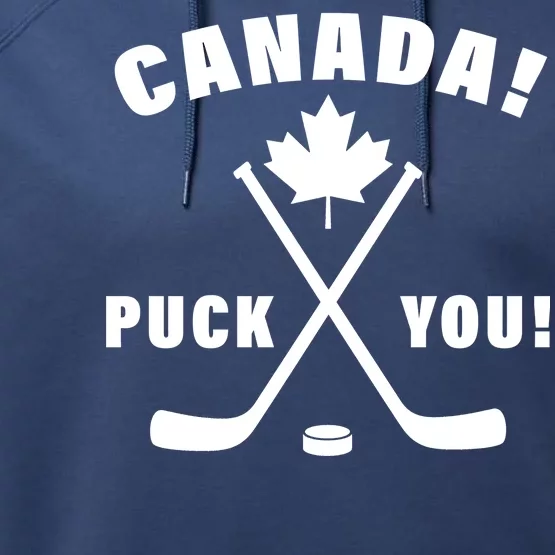 Canada Puck You Hockey Performance Fleece Hoodie