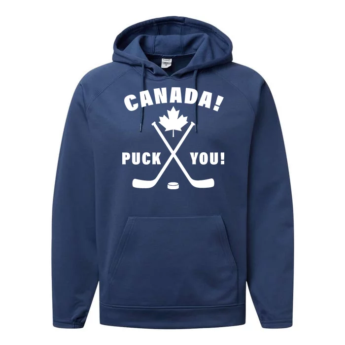 Canada Puck You Hockey Performance Fleece Hoodie