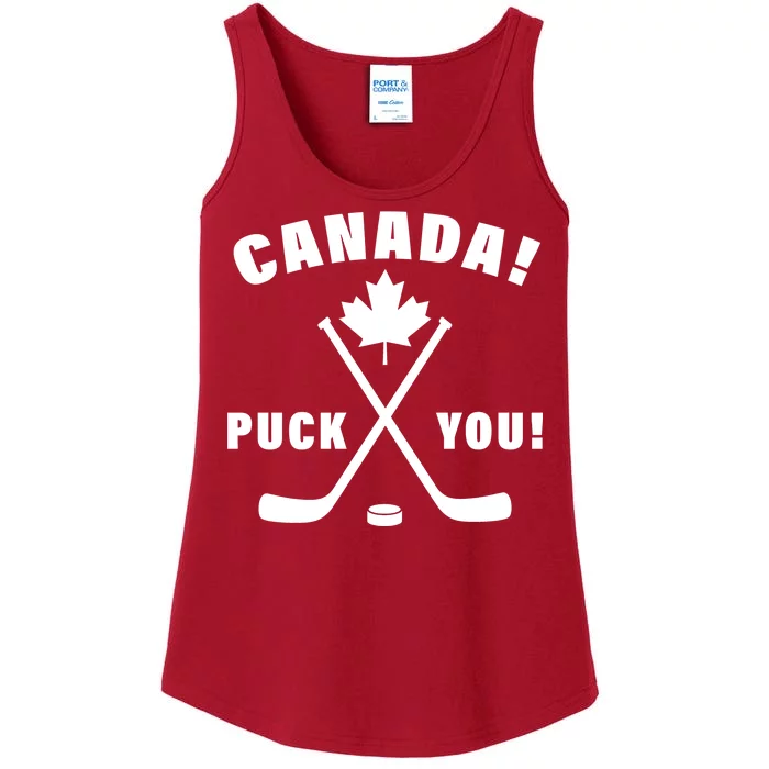 Canada Puck You Hockey Ladies Essential Tank