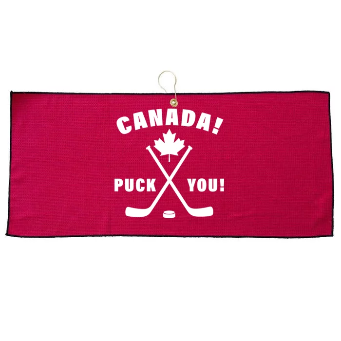 Canada Puck You Hockey Large Microfiber Waffle Golf Towel