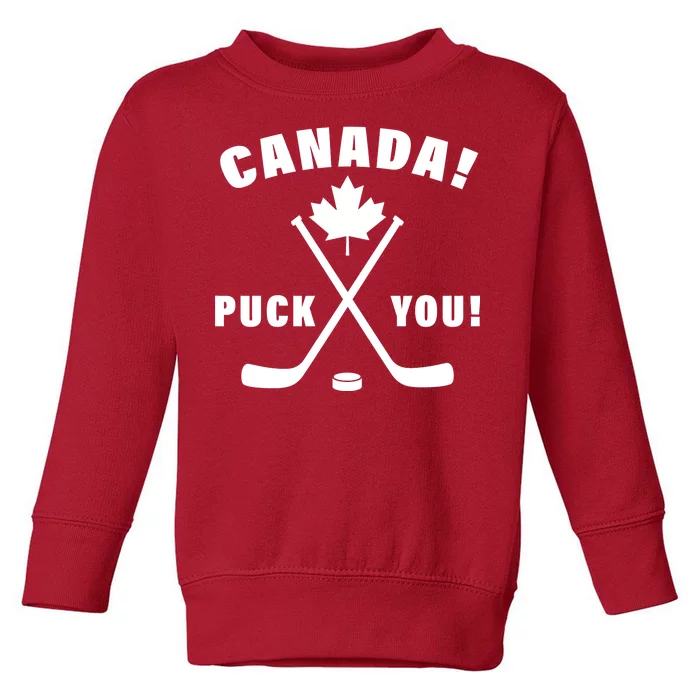 Canada Puck You Hockey Toddler Sweatshirt