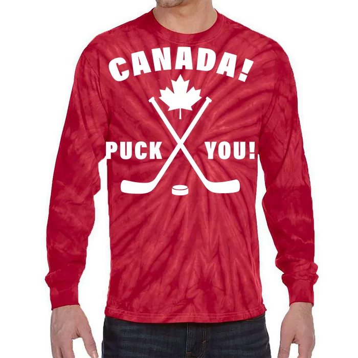 Canada Puck You Hockey Tie-Dye Long Sleeve Shirt