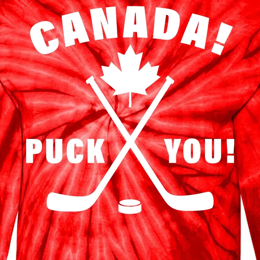 Canada Puck You Hockey Tie-Dye Long Sleeve Shirt