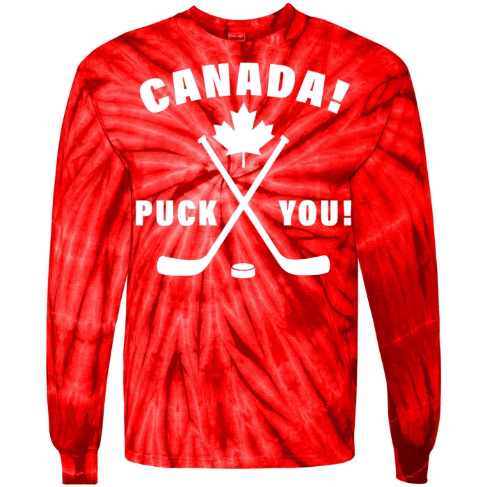 Canada Puck You Hockey Tie-Dye Long Sleeve Shirt