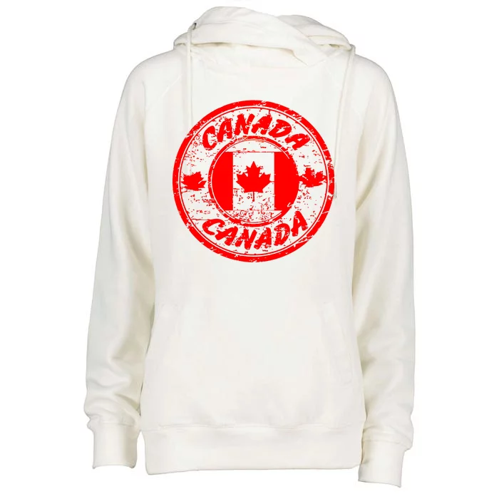 Canada Retro Circle Womens Funnel Neck Pullover Hood