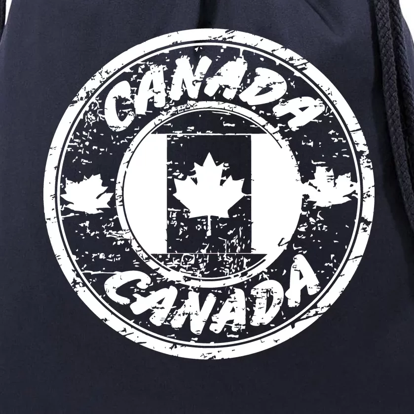 Canada Retro Circle Drawstring Bag