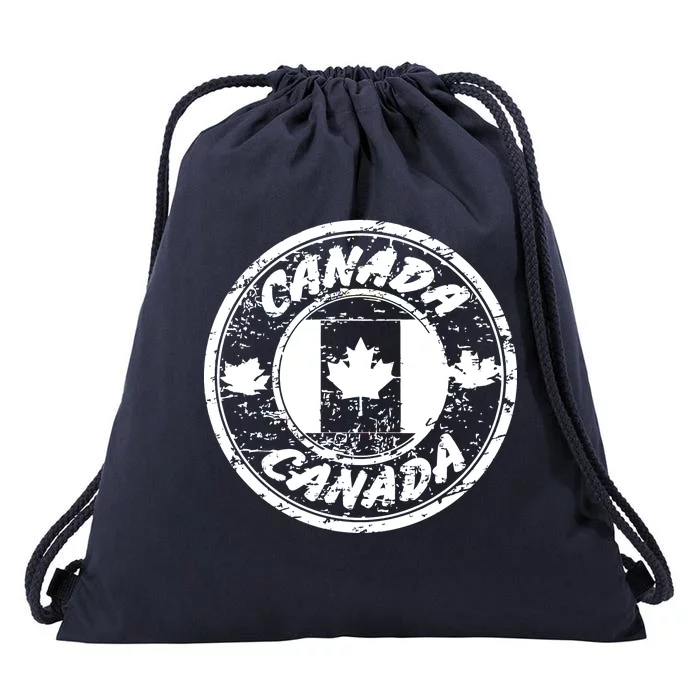 Canada Retro Circle Drawstring Bag