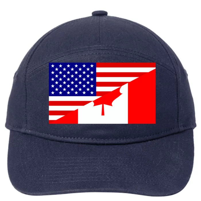 Canadian American USA Flag 7-Panel Snapback Hat