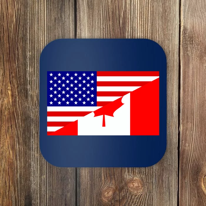 Canadian American USA Flag Coaster