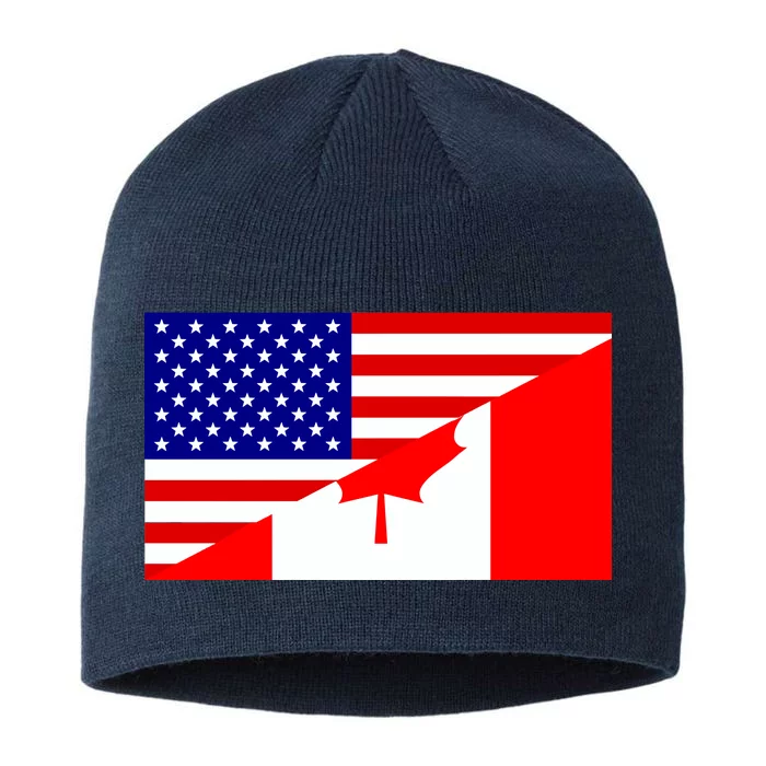 Canadian American USA Flag 8 1/2in Sustainable Knit Beanie