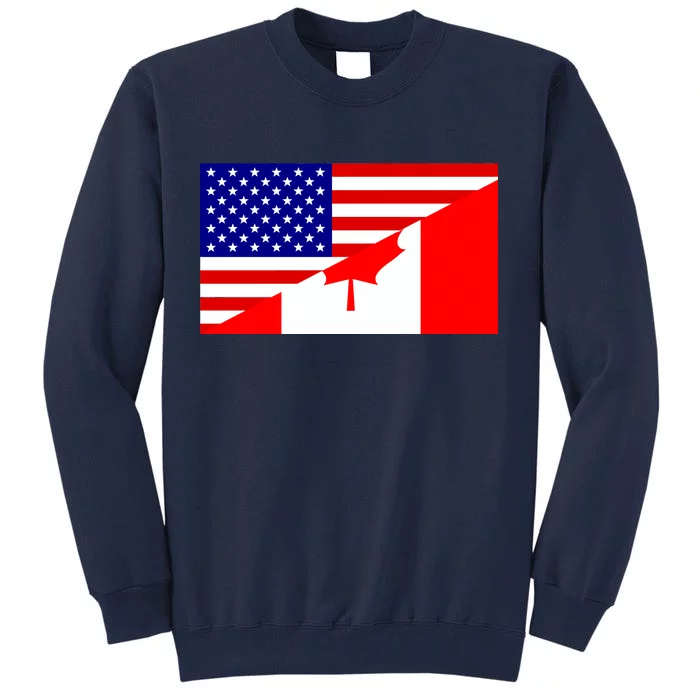 Canadian American USA Flag Tall Sweatshirt