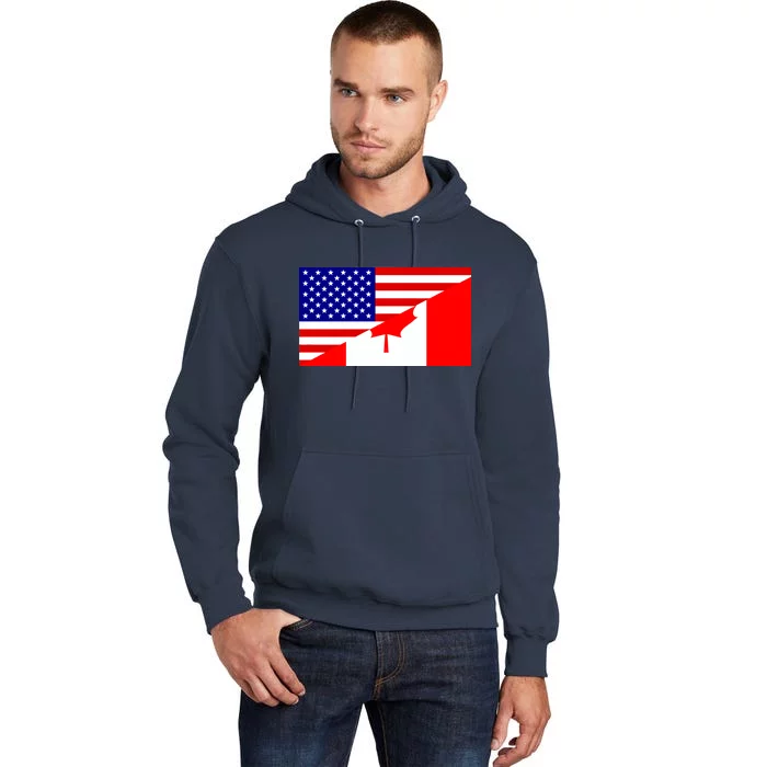 Canadian American USA Flag Tall Hoodie