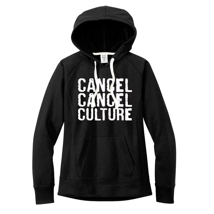 Cancel Cancel Culture Distressed Women's Fleece Hoodie