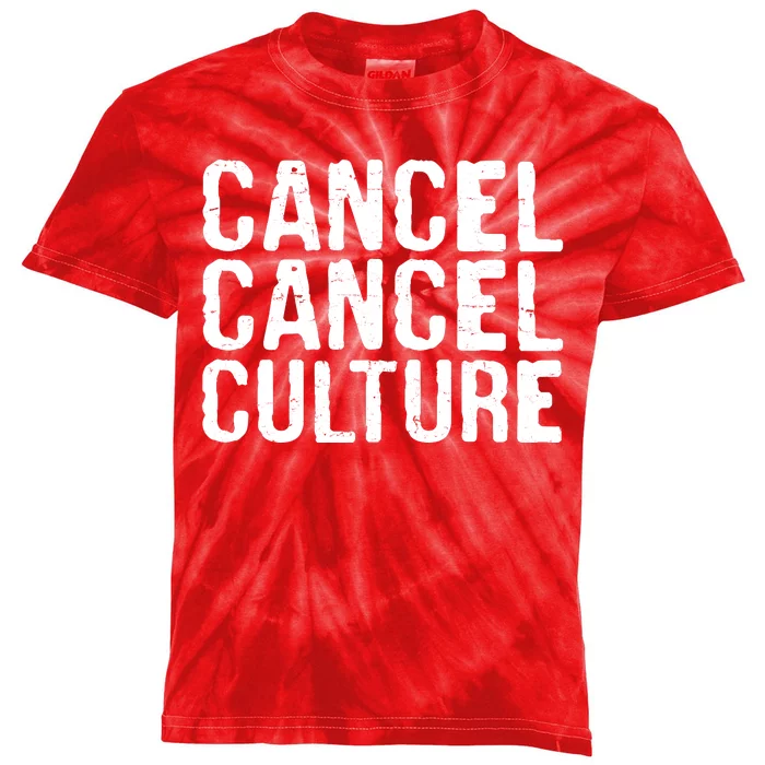 Cancel Cancel Culture Distressed Kids Tie-Dye T-Shirt