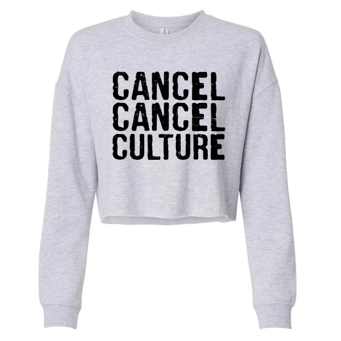 Cancel Cancel Culture Distressed Cropped Pullover Crew