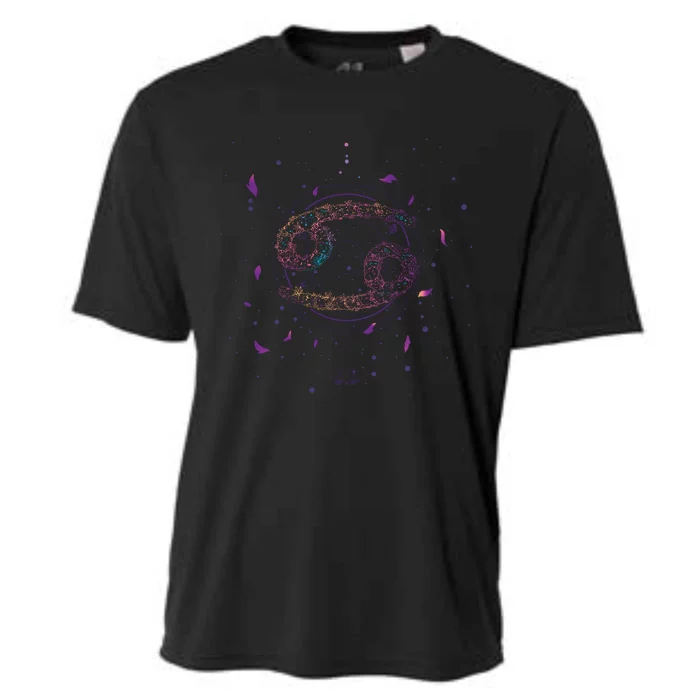 Cancer Floral Zodiac Cooling Performance Crew T-Shirt