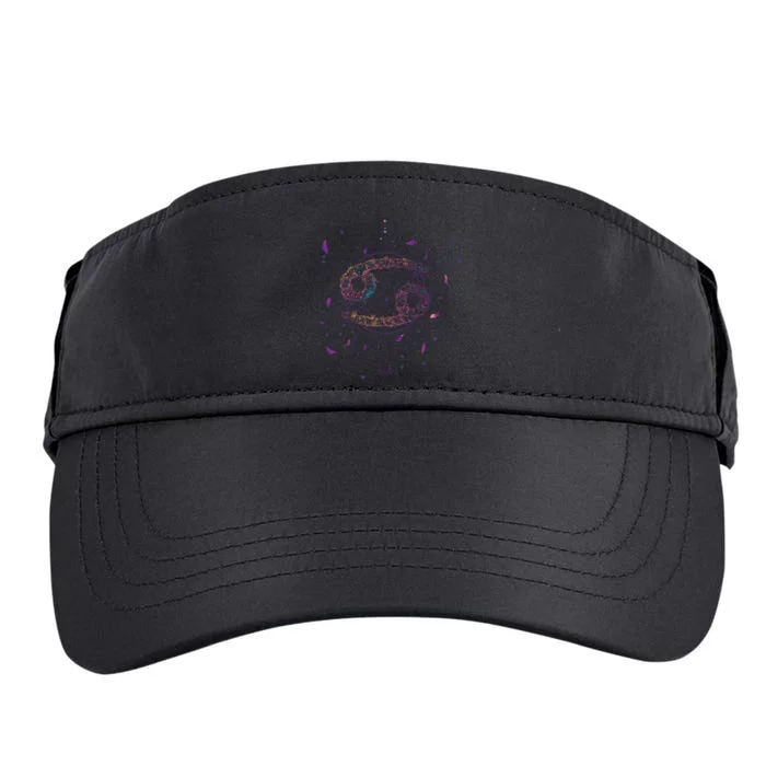 Cancer Floral Zodiac Adult Drive Performance Visor