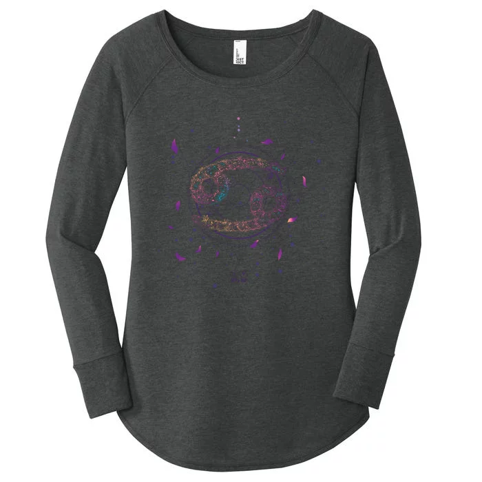 Cancer Floral Zodiac Women's Perfect Tri Tunic Long Sleeve Shirt