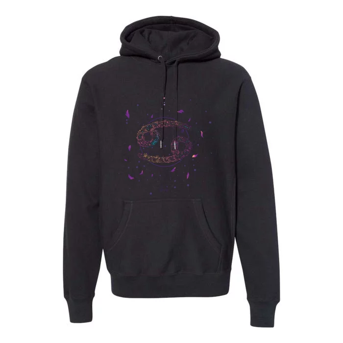 Cancer Floral Zodiac Premium Hoodie