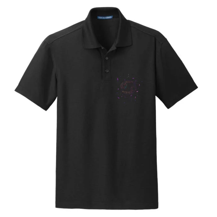 Cancer Floral Zodiac Dry Zone Grid Performance Polo