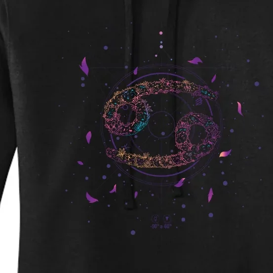 Cancer Floral Zodiac Women's Pullover Hoodie