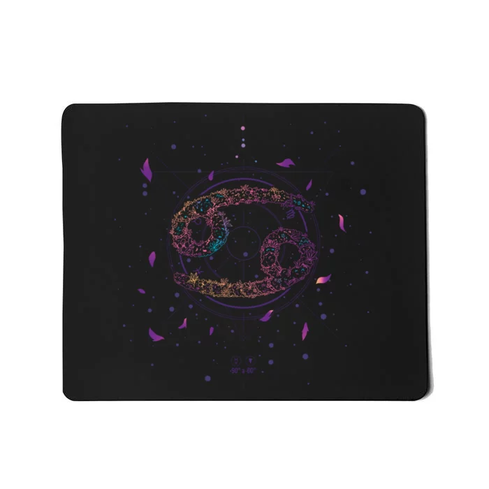 Cancer Floral Zodiac Mousepad