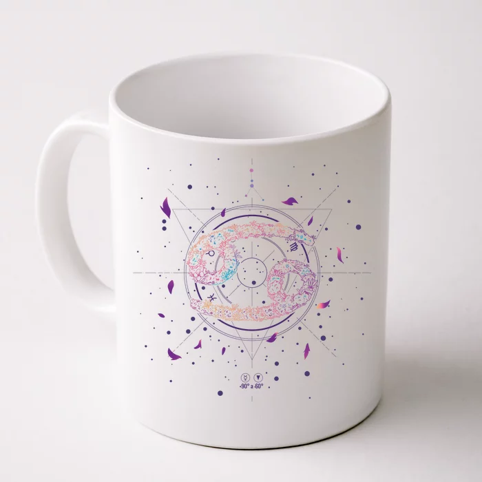 Cancer Floral Zodiac Front & Back Coffee Mug