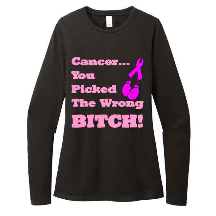 Cancer You Picked The Wrong Bitch Breast Cancer Womens CVC Long Sleeve Shirt