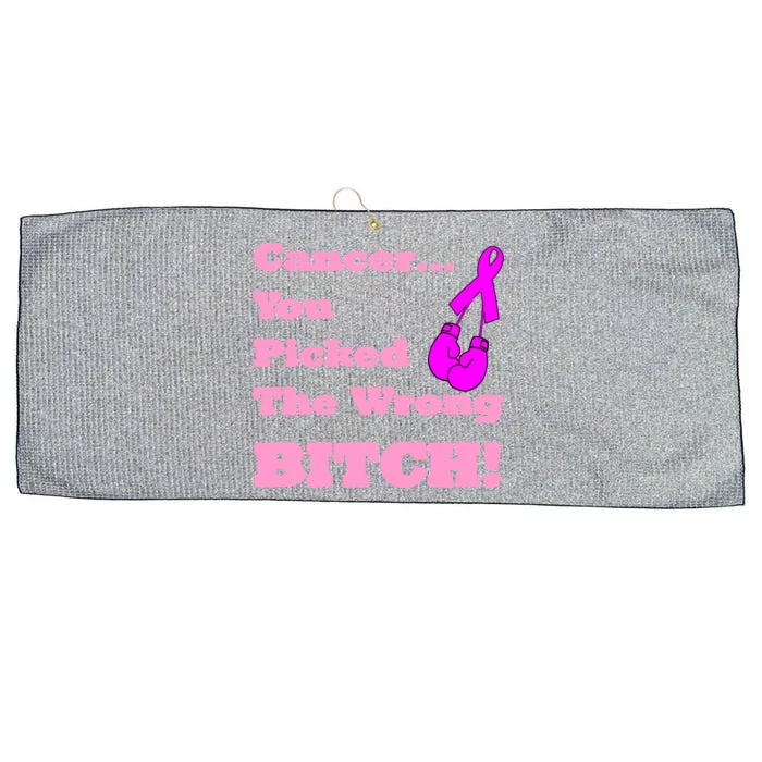 Cancer You Picked The Wrong Bitch Breast Cancer Large Microfiber Waffle Golf Towel