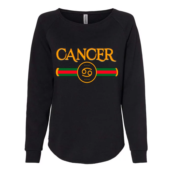 Cancer Zodiac Birthday Golden Icon Womens California Wash Sweatshirt