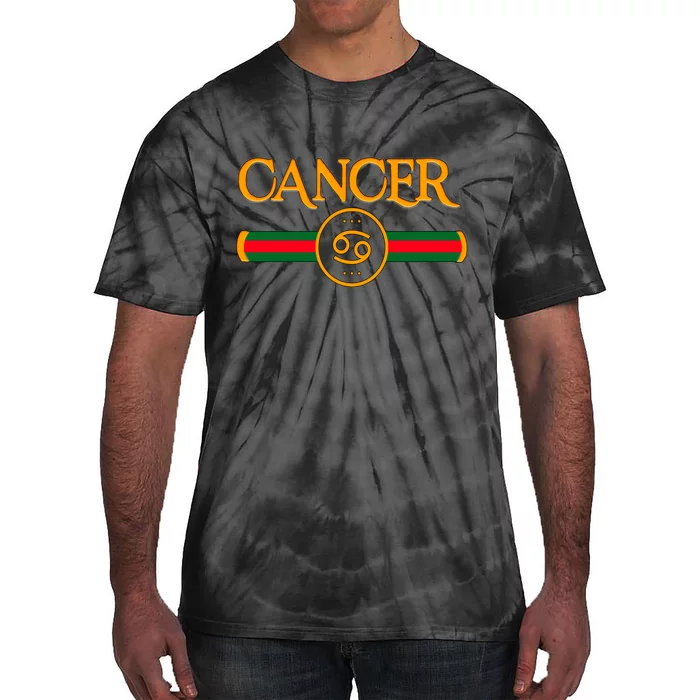 Cancer Zodiac Birthday Golden Icon Tie-Dye T-Shirt